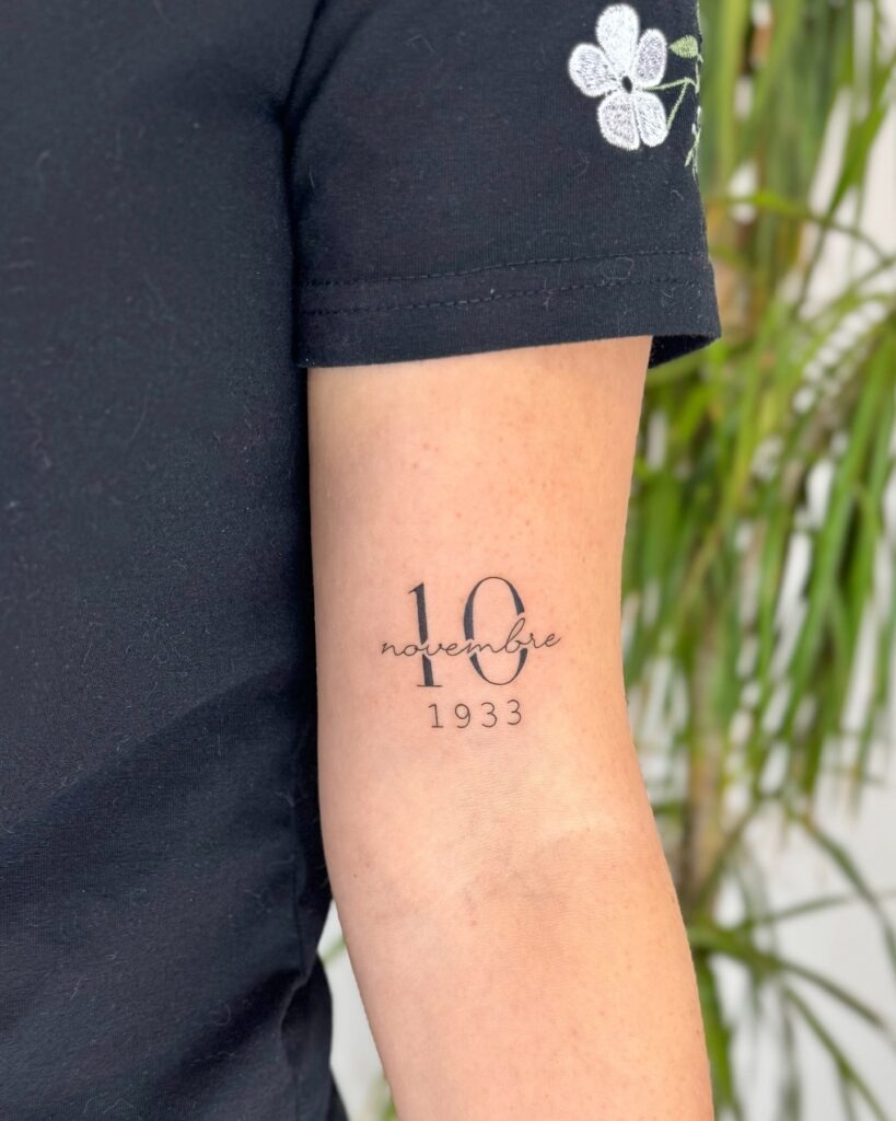 Memorial Doves and Important Dates Tattoo Tattoo Design