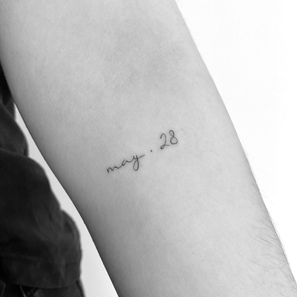 Roman Numeral Wrist Date Tattoo Tattoo Design