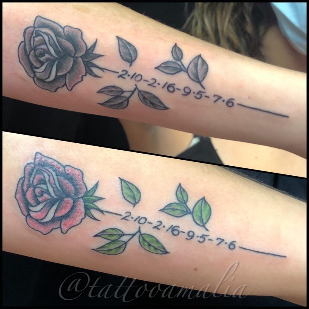 Twins' Birthdate Roman Numeral Tattoo Tattoo Design