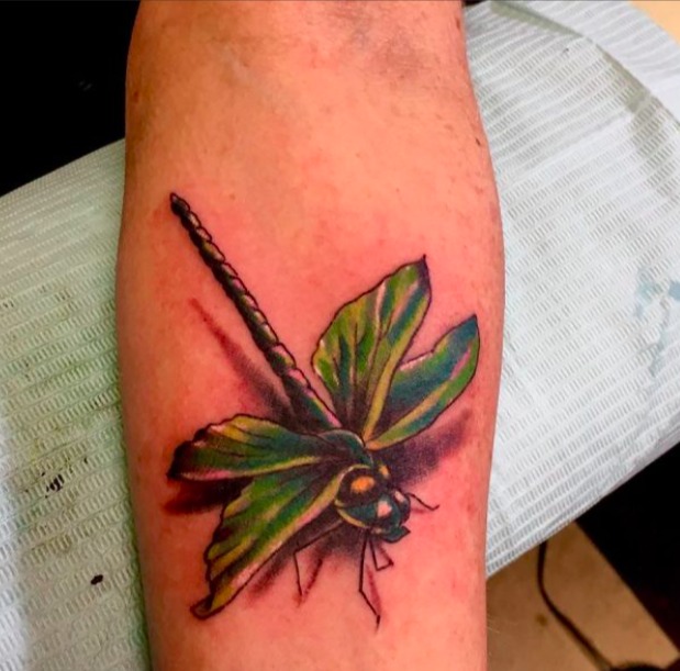 Blue Semi-Colon Dragonfly Tattoo Design Tattoo Design
