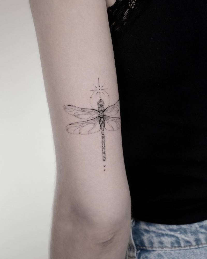 Dark, Glistening Dragonfly Tattoo Design Tattoo Design