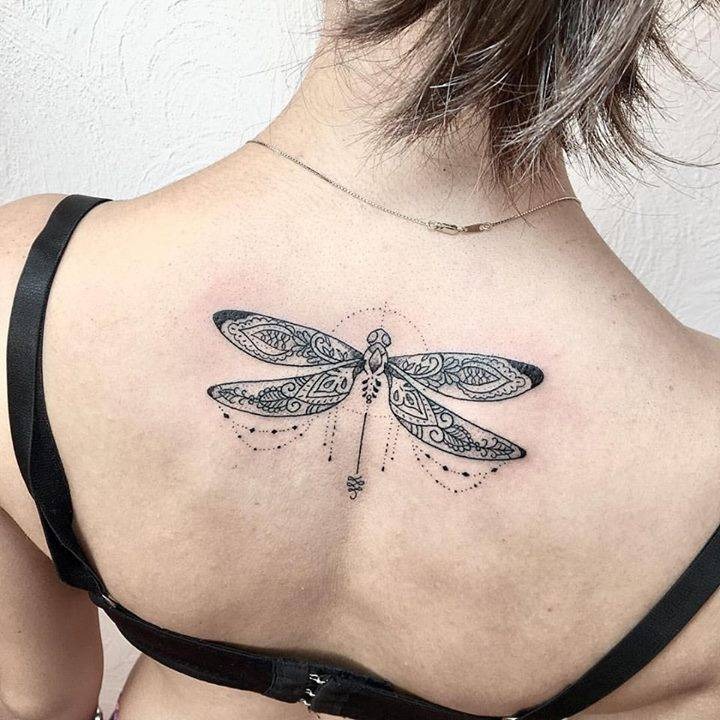 Elaborate Pendulum Leaf Dragonfly Tattoo Design Tattoo Design
