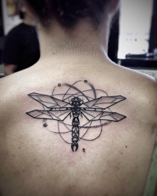 Horizontal Long-Armed Dragonfly Tattoo Design Tattoo Design