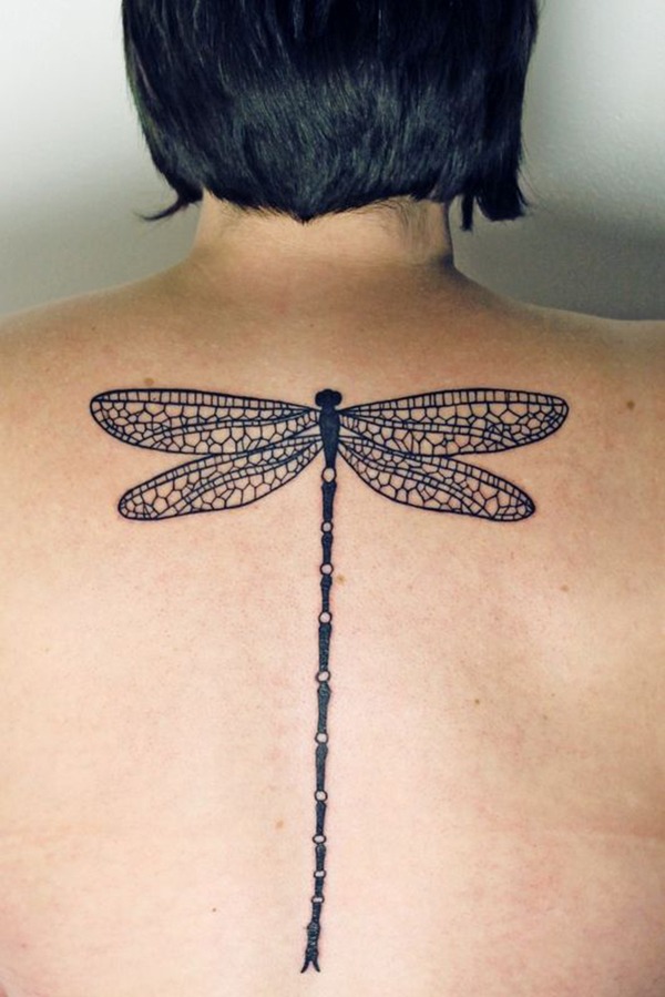 Sea Green Flowery Shadow Shaded Dragonfly Tattoo Design Tattoo Design