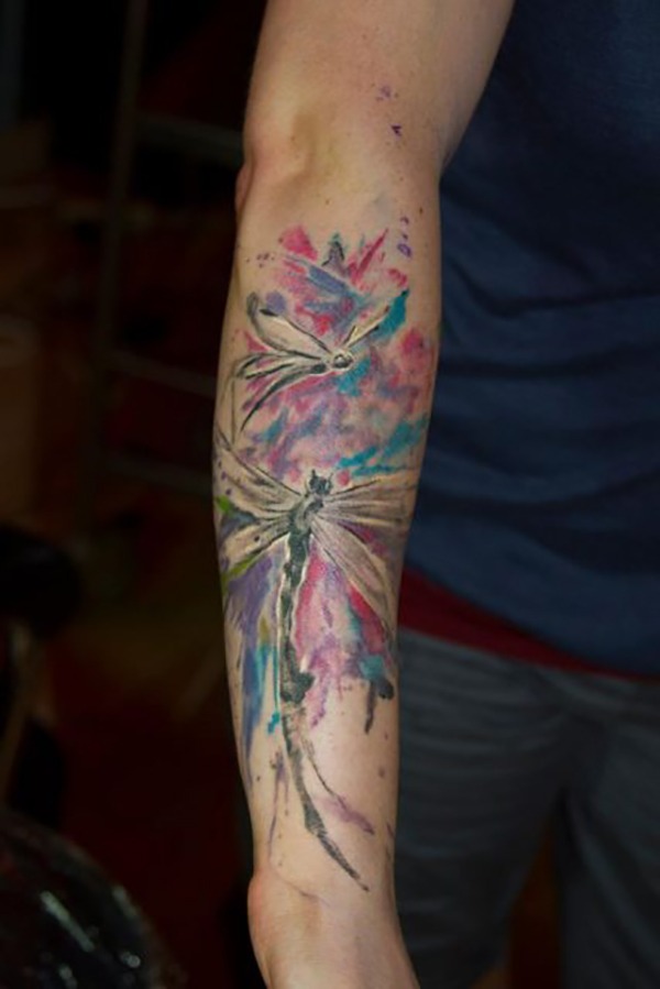 Shoulder Black-Brown Dragonfly Tattoo Tattoo Design