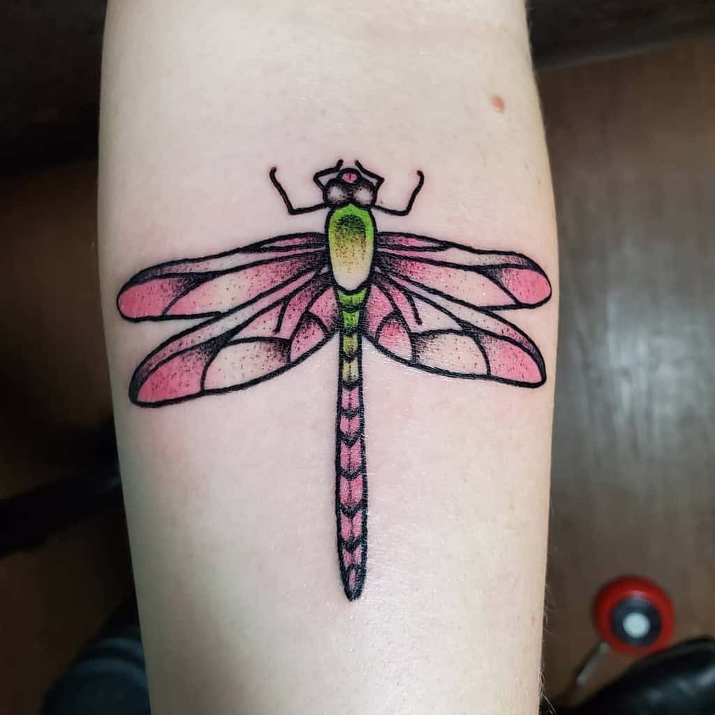 Spread-Out Wings Pendulum-Styled Dragonfly Tattoo Design Tattoo Design