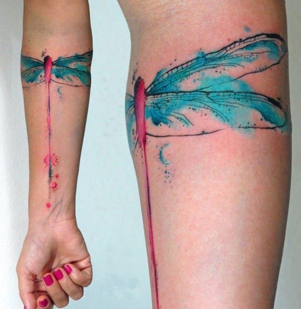 Twin Black Shaded Dragonfly tattoo idea Tattoo Design
