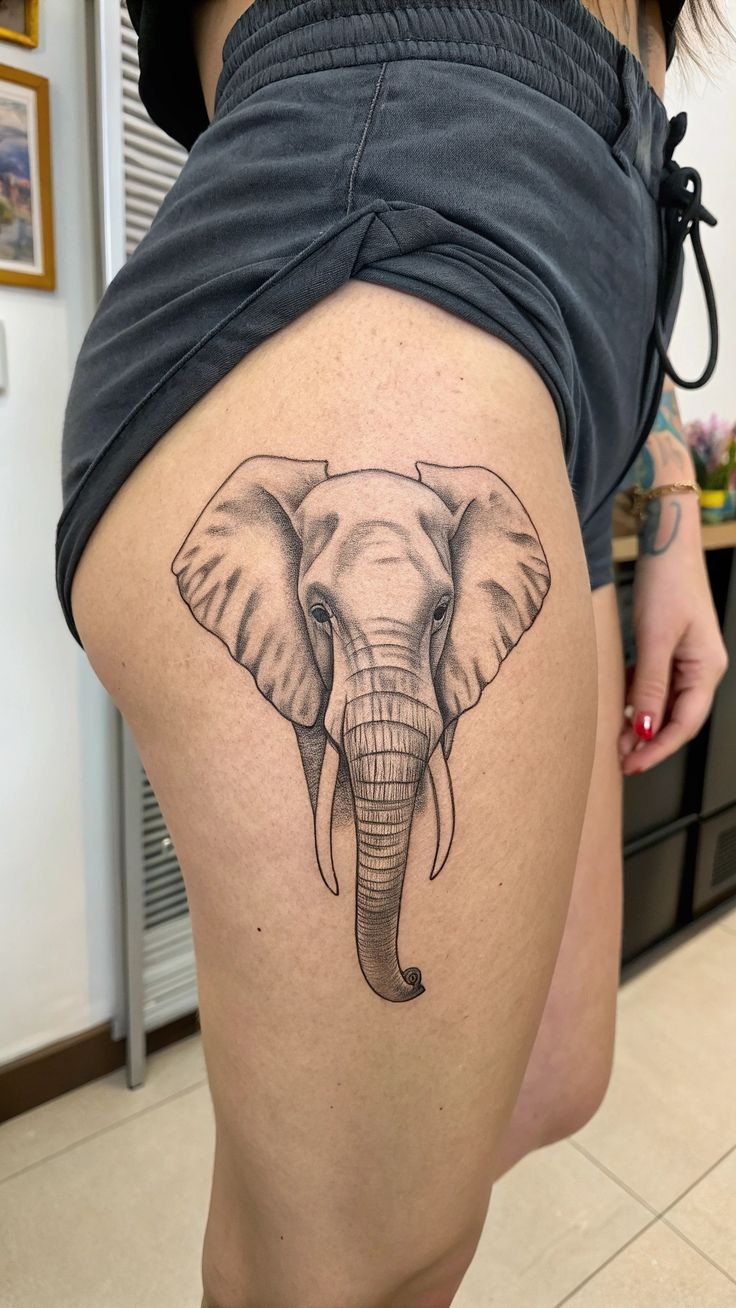 Cute Flying Elephant Tattoo Tattoo Design
