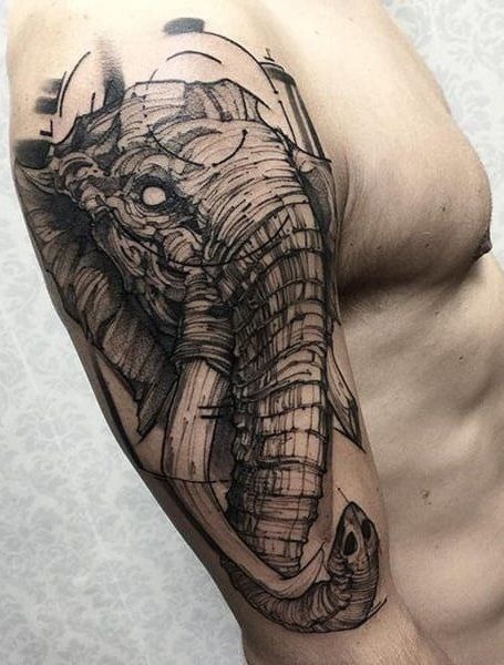 Cute Little Elephant Tattoo Tattoo Design