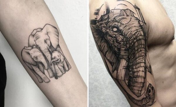 Creative Elephant Tattoo Ideas With Striking Visual Contrast