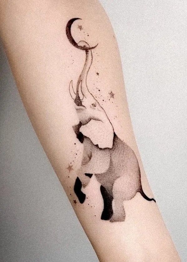 Geometric Spiritual Elephant Tattoo Tattoo Design