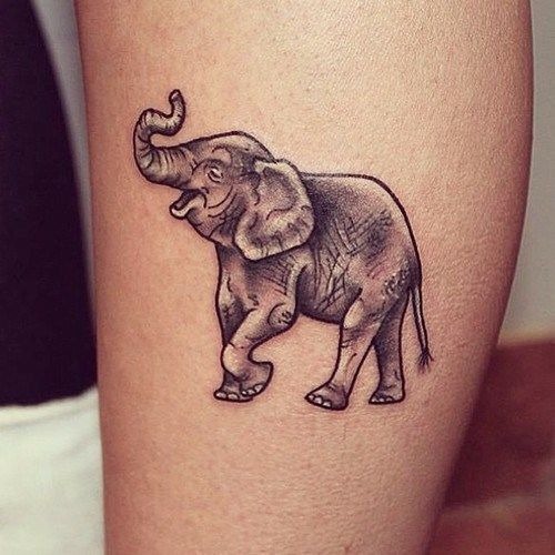 Watercolor Elephant Thigh Tattoo Tattoo Design