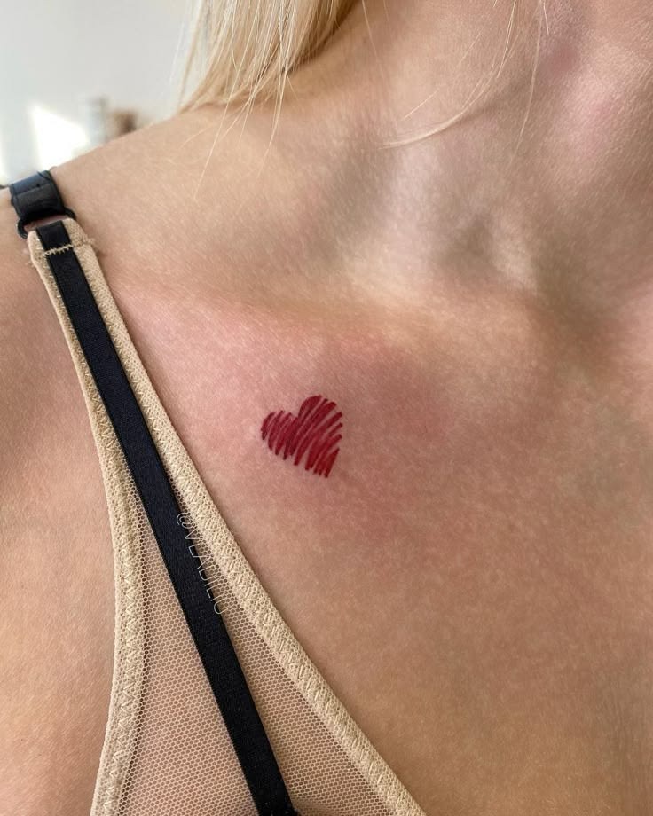 Tiny Scribble Heart Tattoo Tattoo Design