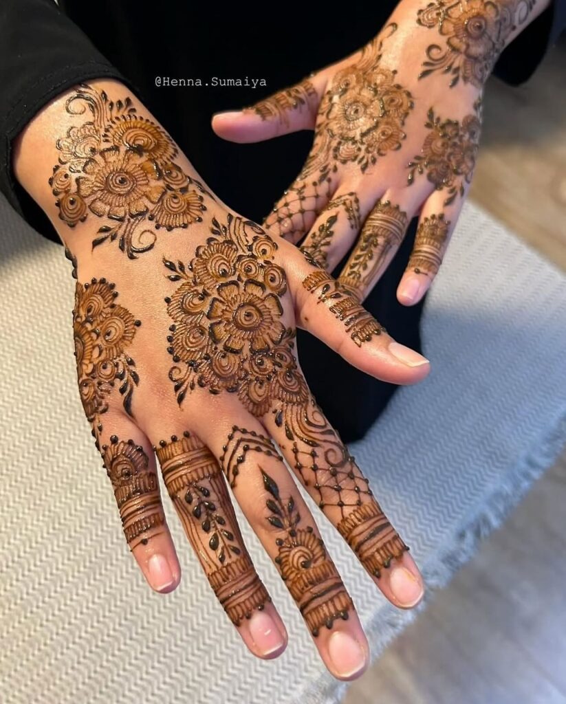Clustered Floral Henna Design Tattoo Design