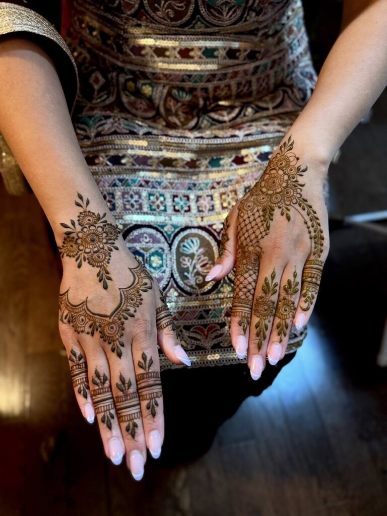 Dual Style Backhand Henna Design Tattoo Design