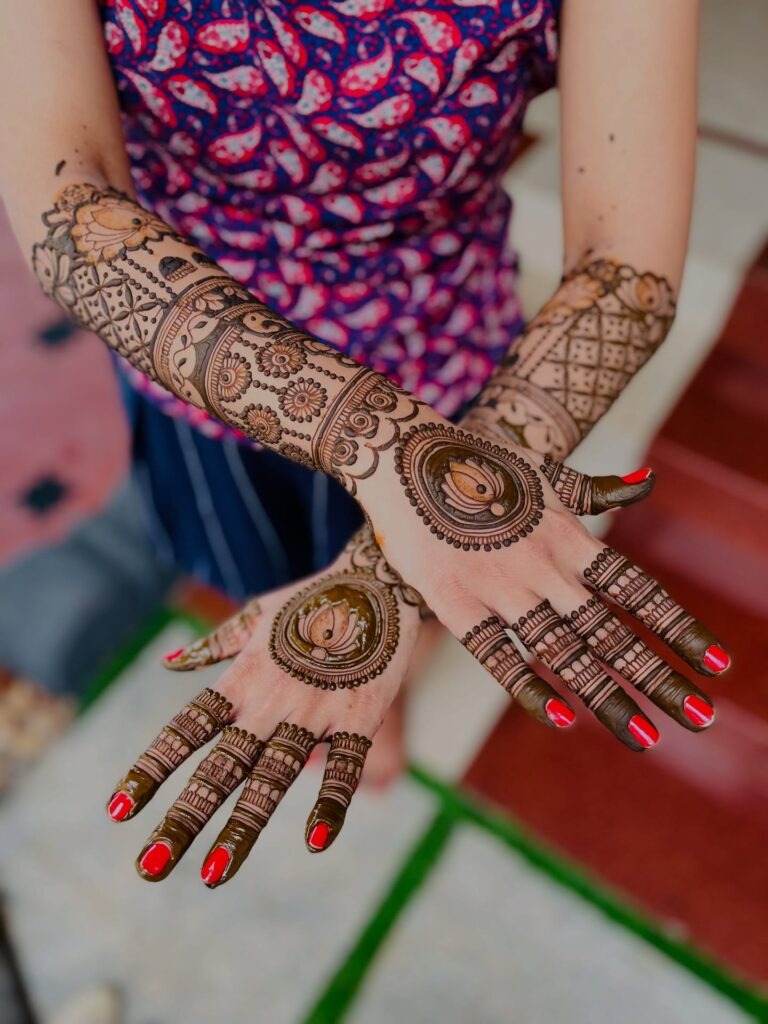 Floral Mandala Palm Henna Tattoo Design