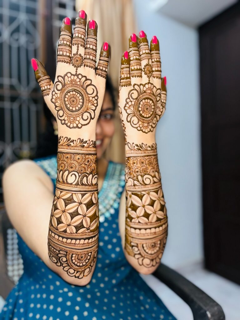 Full Arm Mandala and Geometric Henna Design Tattoo Design