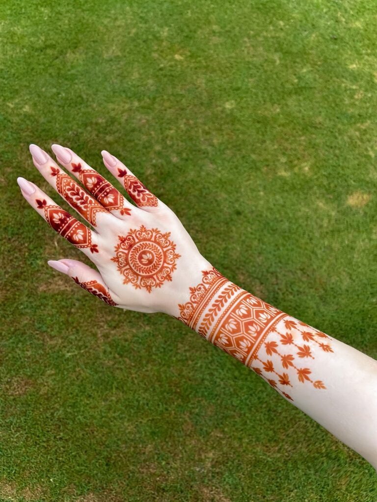 Geometric Mandala and Cuff Henna Design Tattoo Design