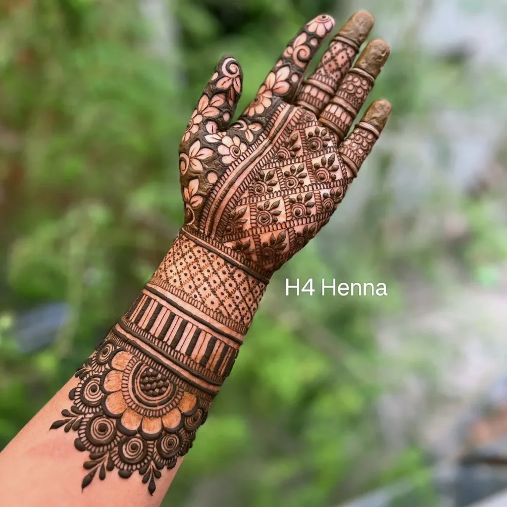 Intricate Full Palm Henna Design Tattoo Design