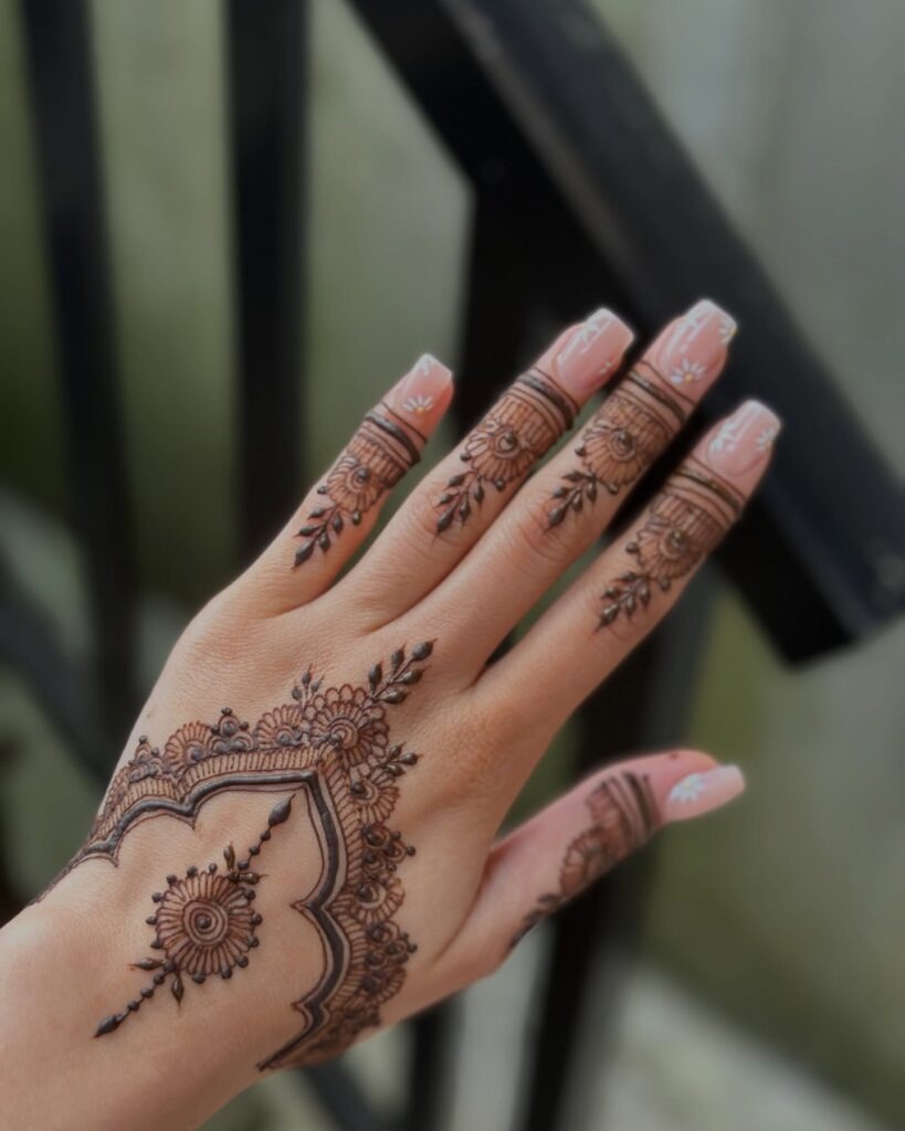 Minimal Floral Mandala Henna Design Tattoo Design