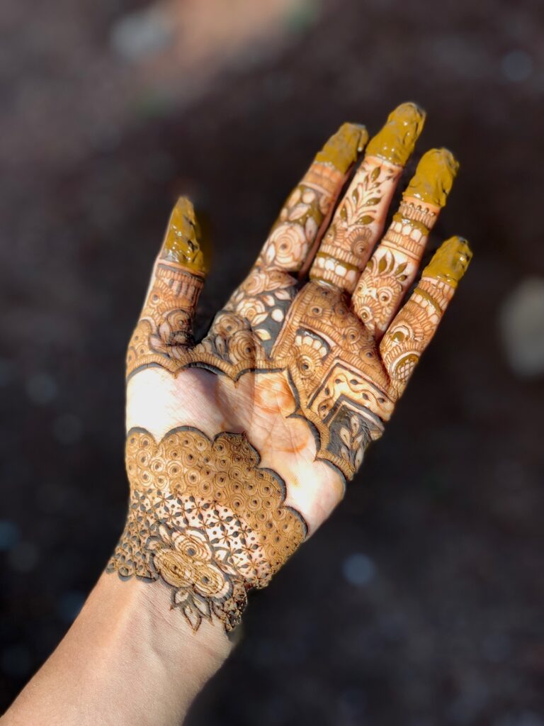 Traditional Full Palm Henna Design Tattoo Design