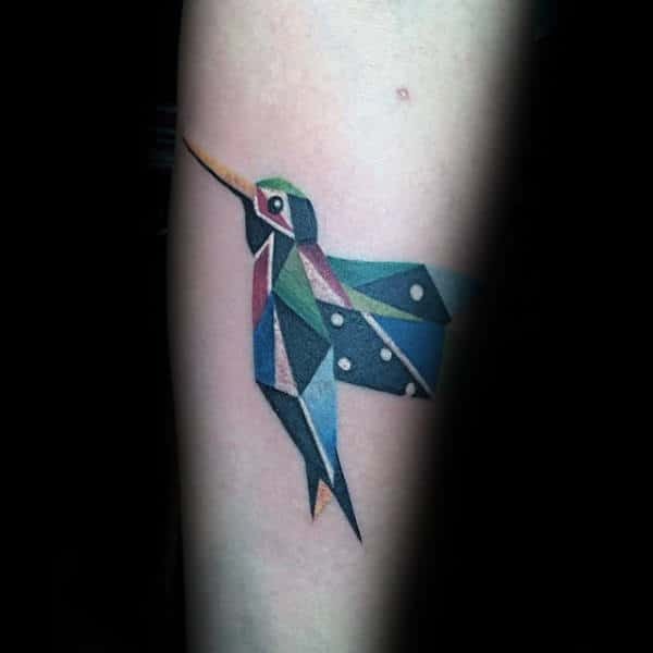Art Deco Geometric Hummingbird Tattoo Tattoo Design