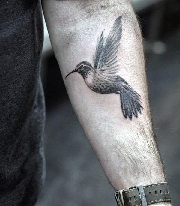 Artistic Fluttering Hummingbird Arm Tattoo Tattoo Design
