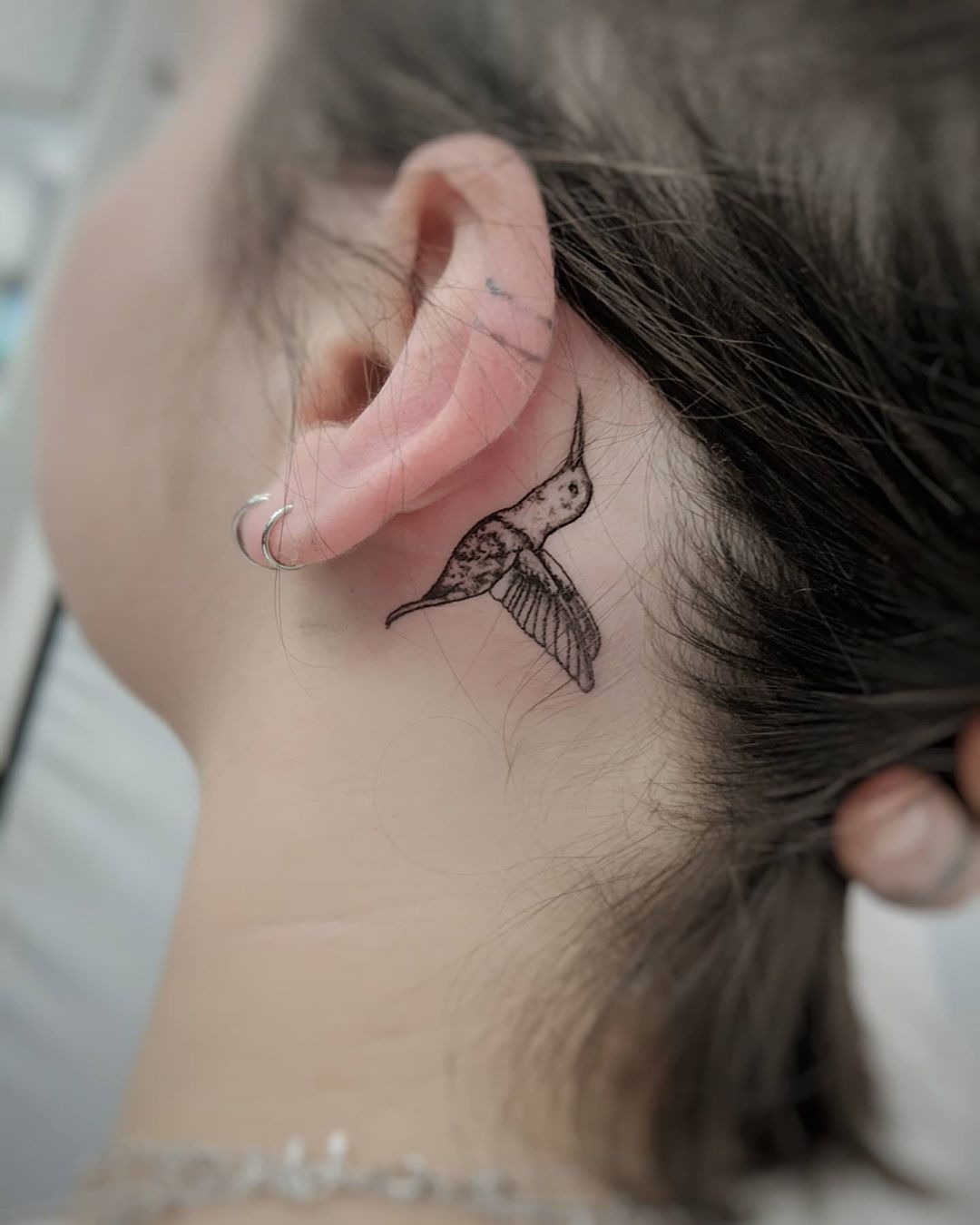 Behind the Ear Hidden Hummingbird Tattoos Tattoo Design