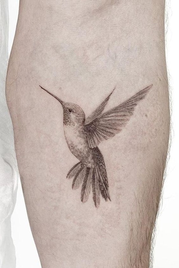 Realistic Hummingbird Tattoo with Artistic Flair Tattoo Design