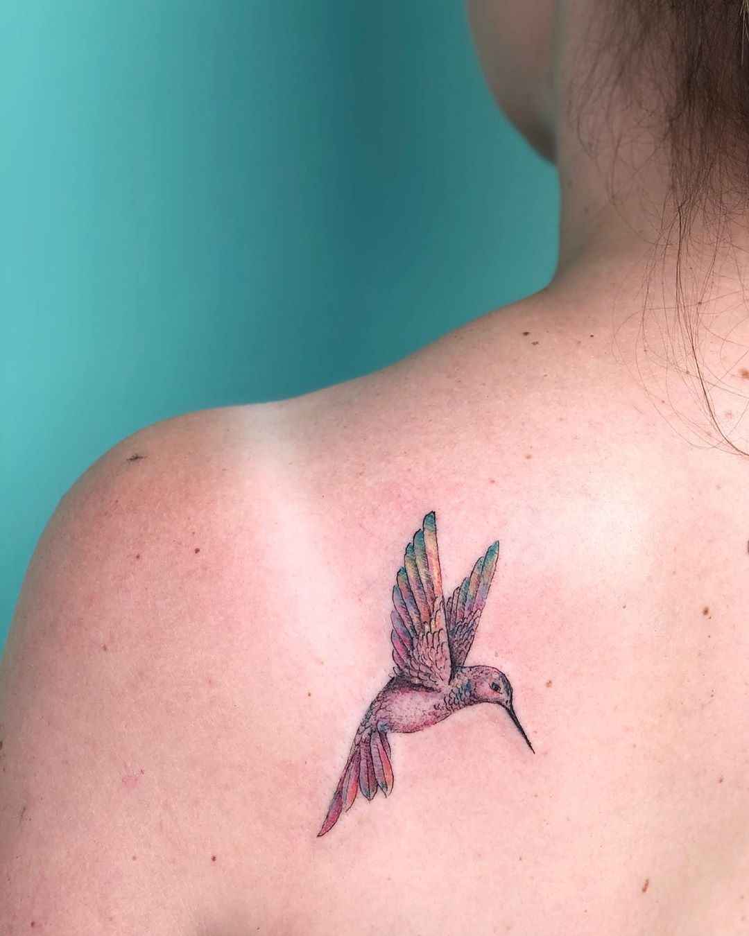 Small Hummingbird Tattoo Ideas on the Back Tattoo Design