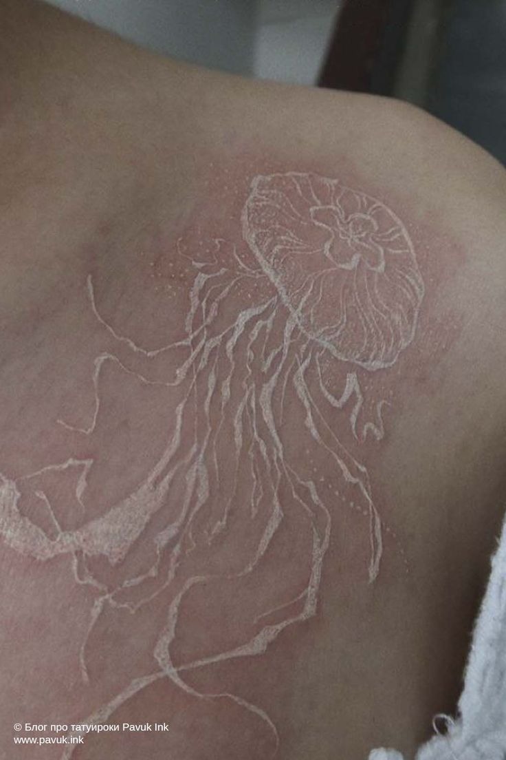 Subtle White Ink Jellyfish Tattoo Tattoo Design