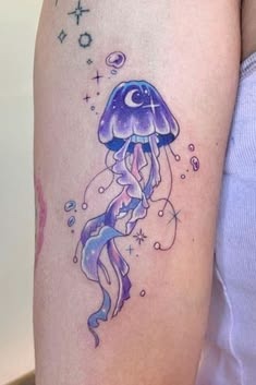 Tiny Purple Jellyfish Tattoo Tattoo Design