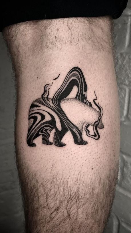 Abstract Blackwork Leg Tattoo Tattoo Design