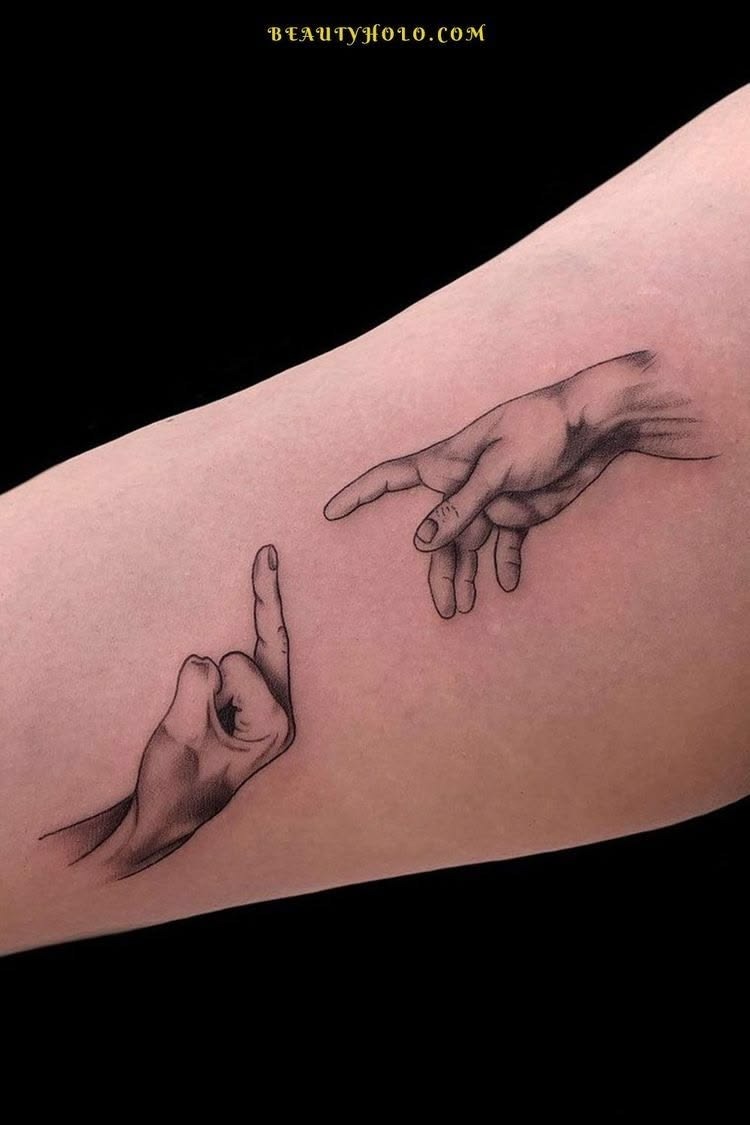 Two Hands Fine-Line Tattoo Tattoo Design