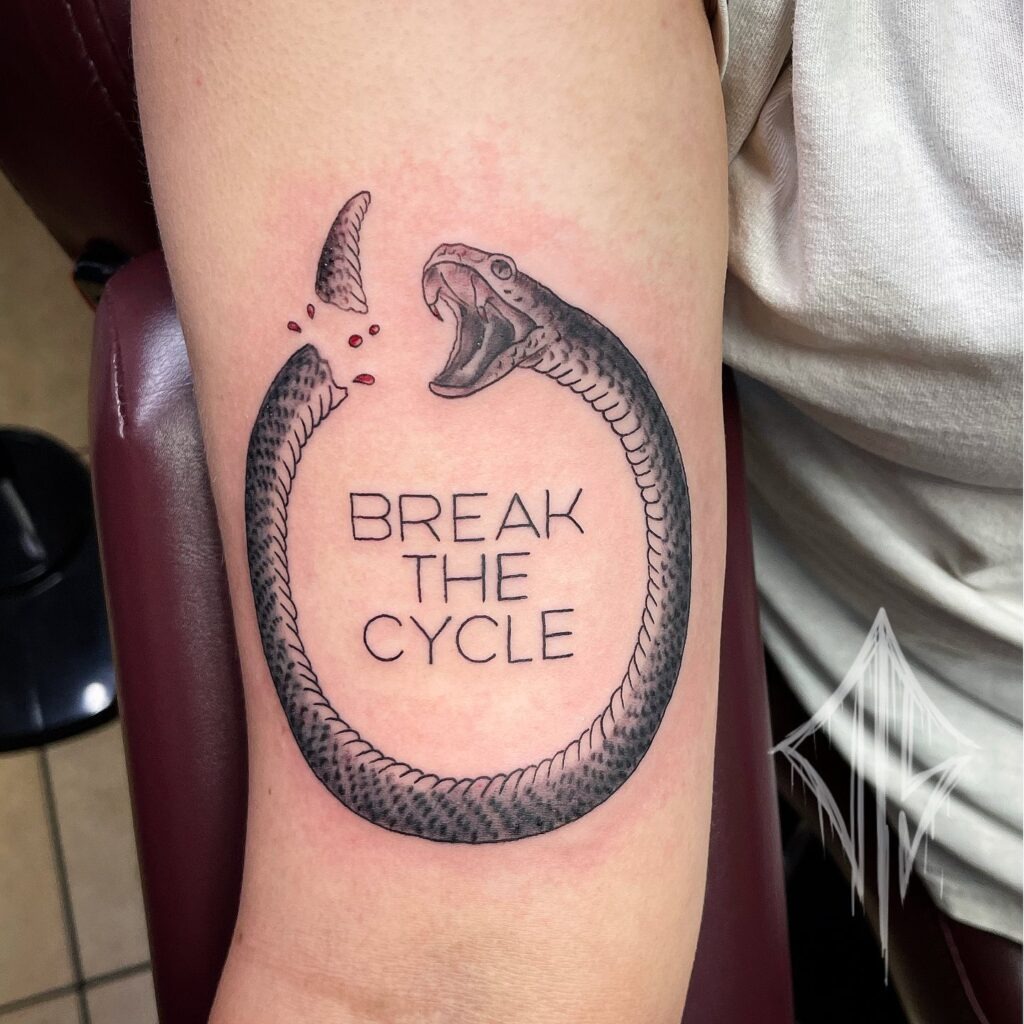 Broken Ouroboros "Break the Cycle" Tattoo Tattoo Design
