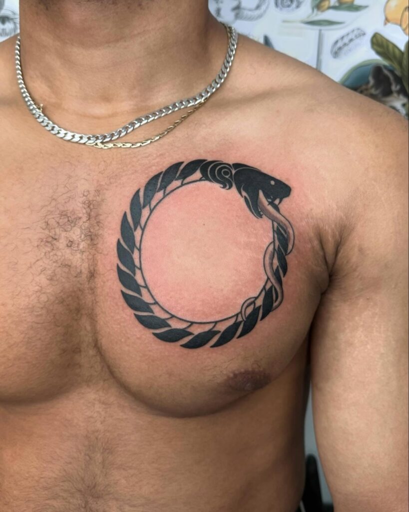 Dragon Ouroboros Tattoo with Alchemy Symbol Tattoo Design
