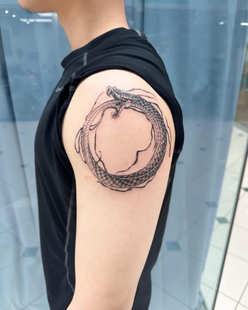 Floral Vine Ouroboros Tattoo Tattoo Design