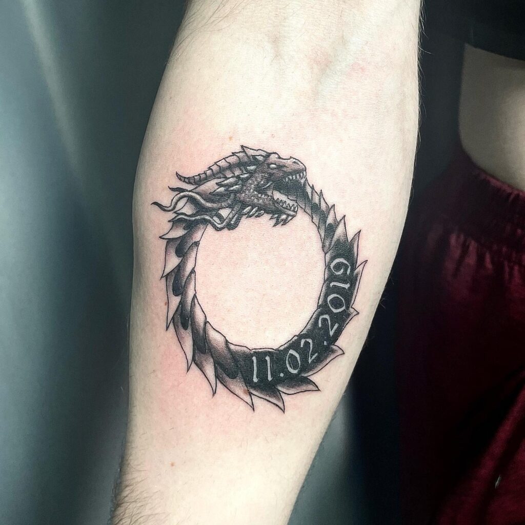 Full-Back Eastern Dragon Ouroboros Tattoo Tattoo Design
