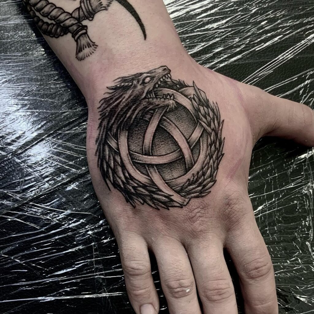 Ouroboros Eye Tattoo with Realistic Shading Tattoo Design
