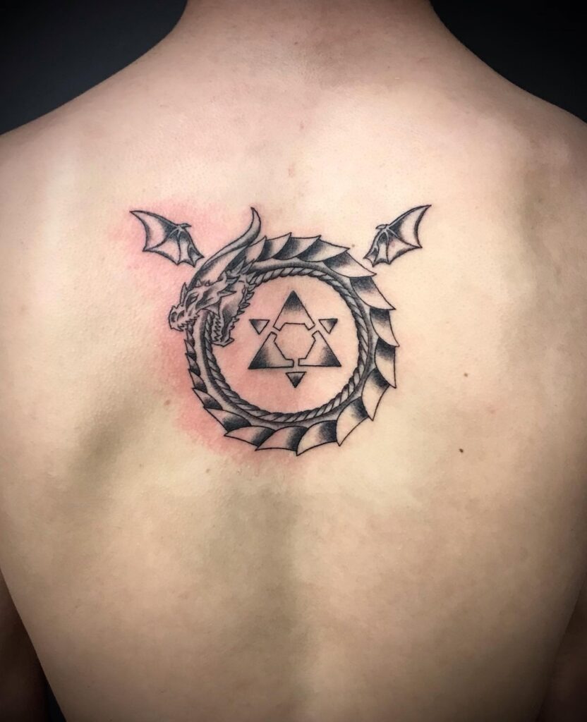Realistic Ouroboros Snake Tattoo on Shoulder Tattoo Design