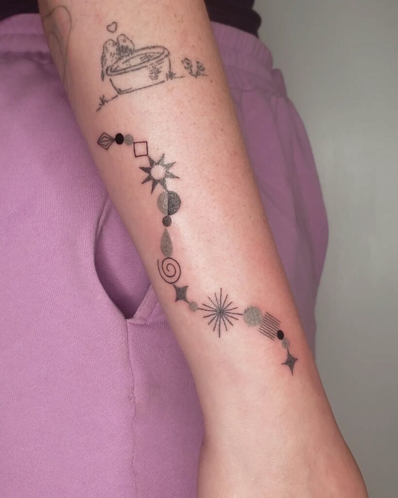 Cosmic Path Stick and Poke Tattoo Tattoo Design