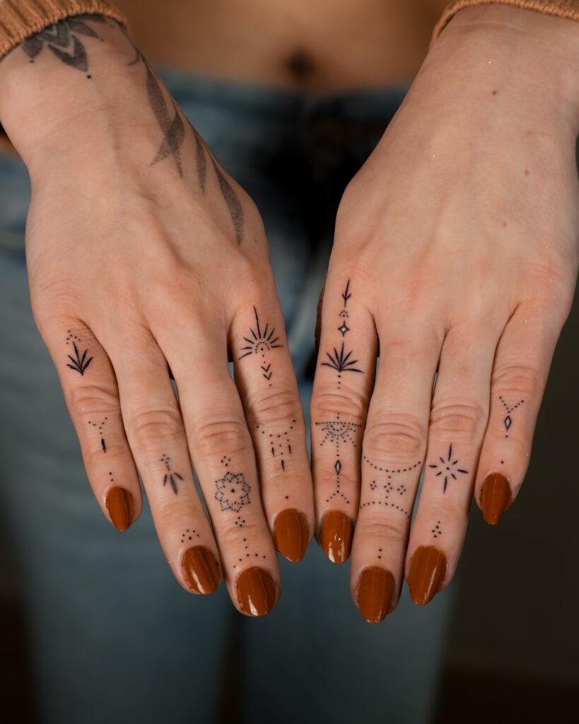 Cosmic Symbols Finger Stick and Poke Tattoo Set Tattoo Design