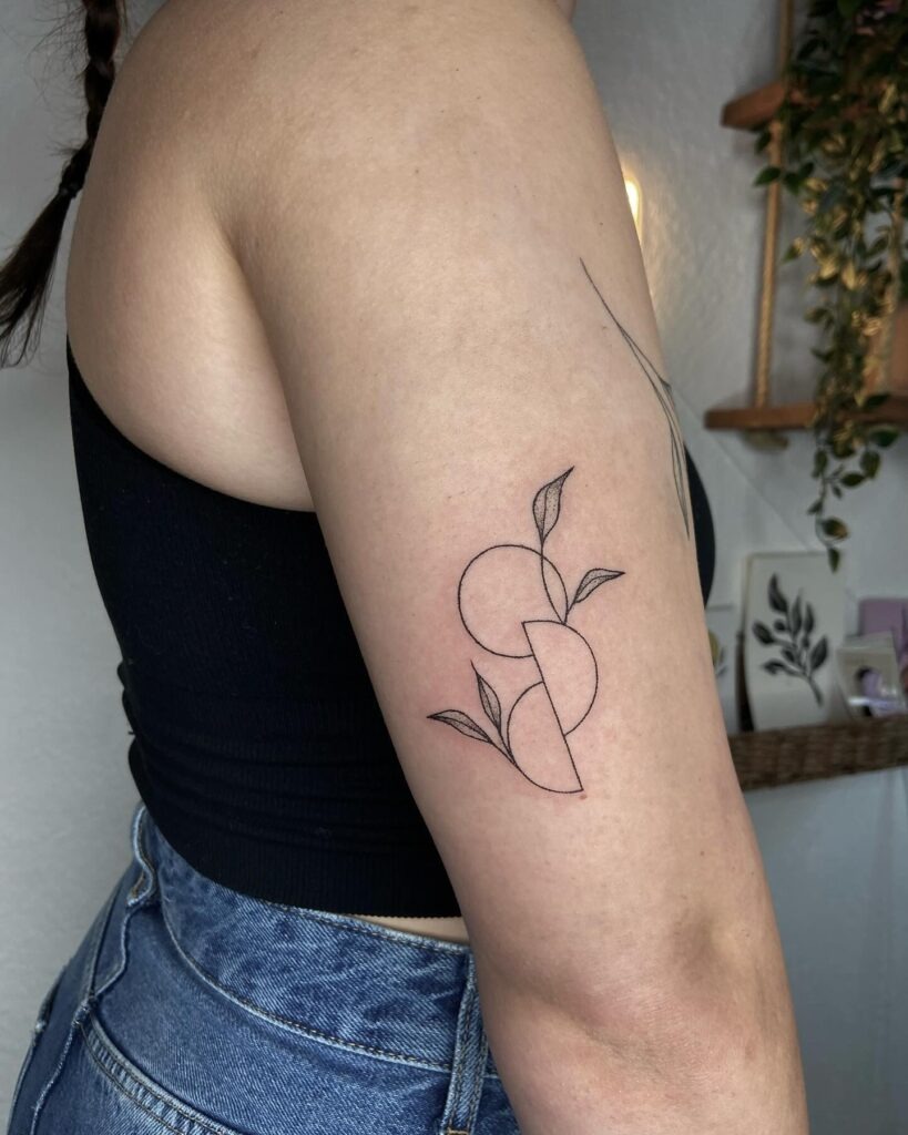 Minimalist Botanical Balance Stick and Poke Tattoo Tattoo Design