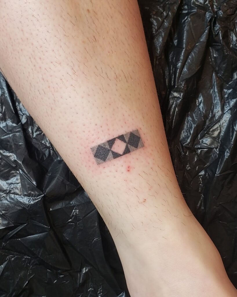 Monochrome Diamond Block Stick and Poke Tattoo Tattoo Design
