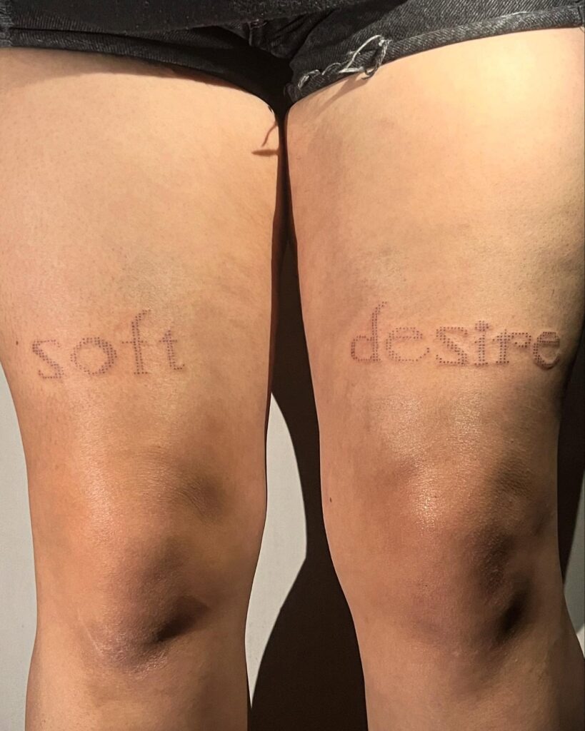 Soft Desire Thigh Stick and Poke Tattoo Tattoo Design