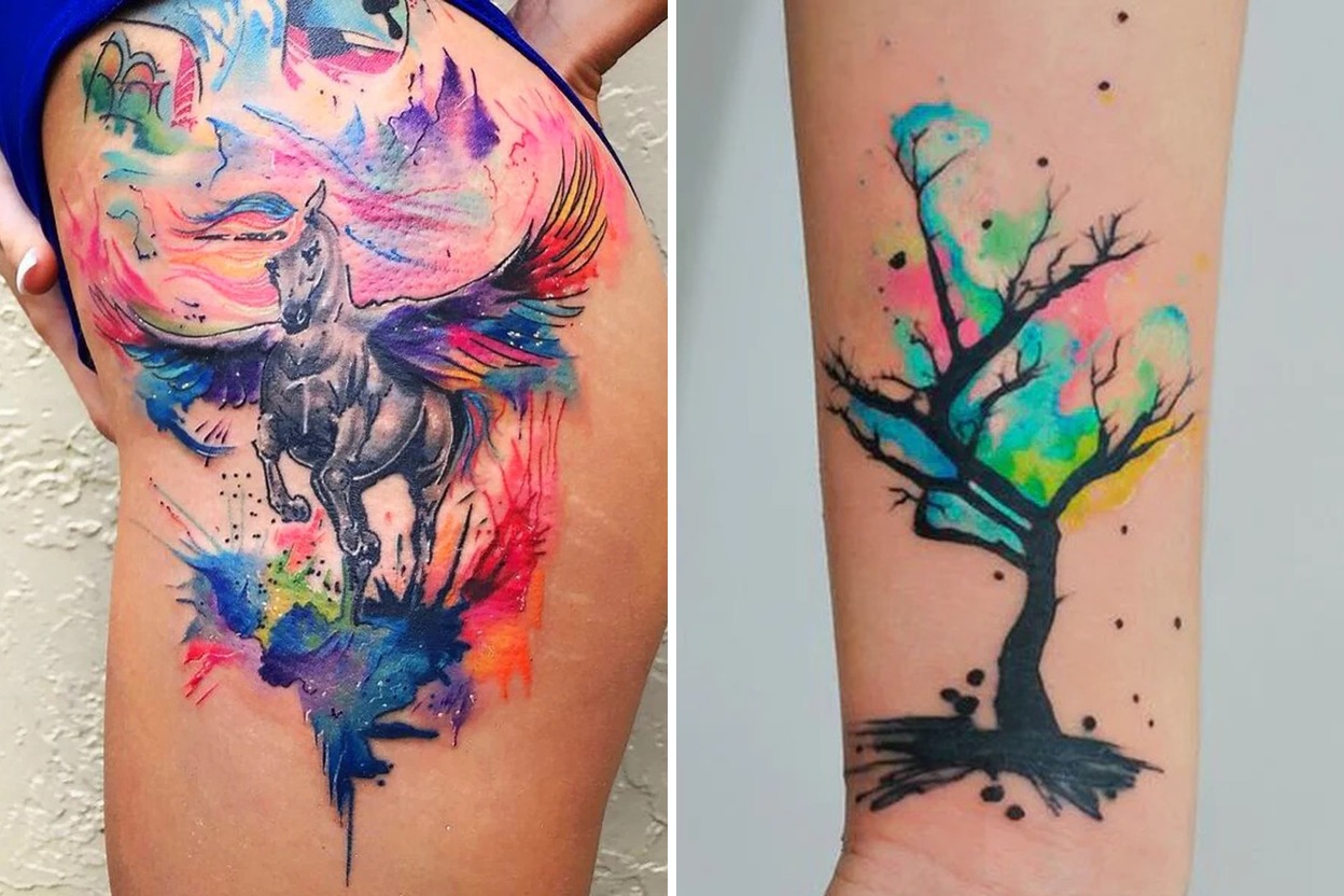 22+ Creative Watercolor Tattoo Ideas That Stand Out with Effortless Elegance Featured Lookbook Collage