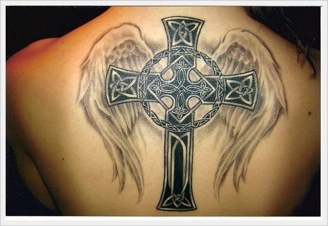 Celtic Winged Cross Tattoo Design