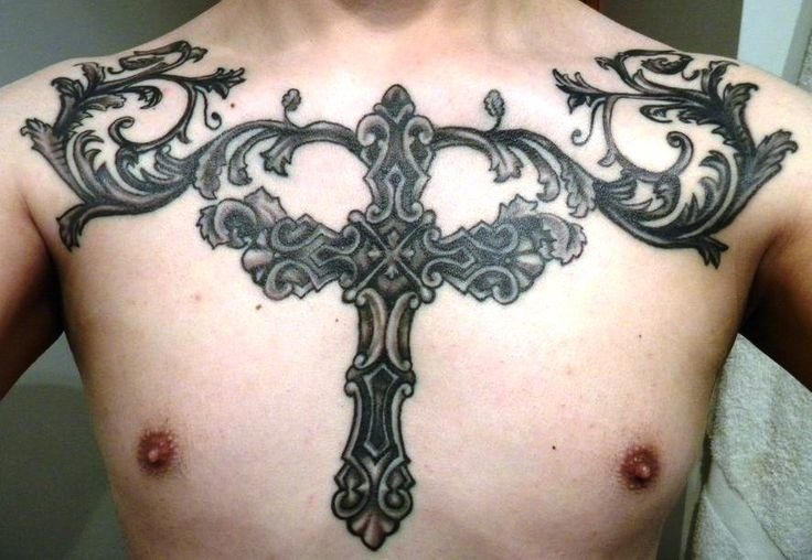 Filigree Gothic Cross Chest Tattoo Tattoo Design