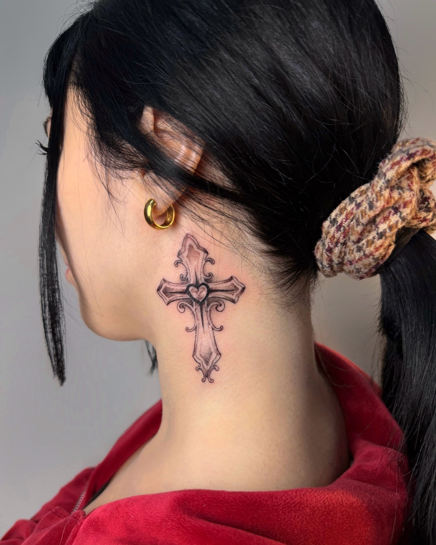 Heart Center Cross Tattoo Tattoo Design