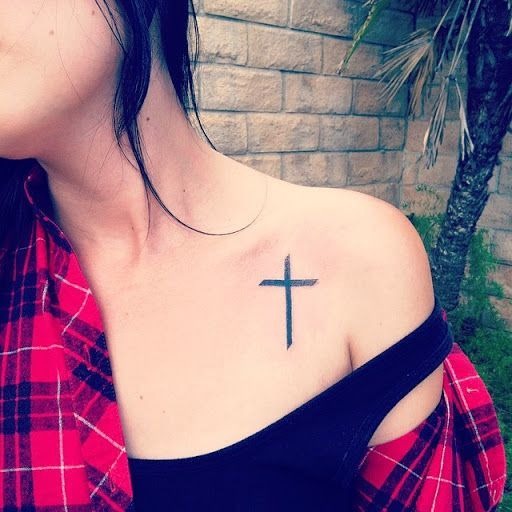 Top Left Cross Shoulder Tattoo Tattoo Design